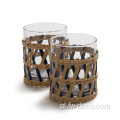 kolorowy papier rattan glass rattan/wiklinowy szklanka